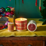 Gingham with Noël Refillable Candle Starter Pack (Standard Size)