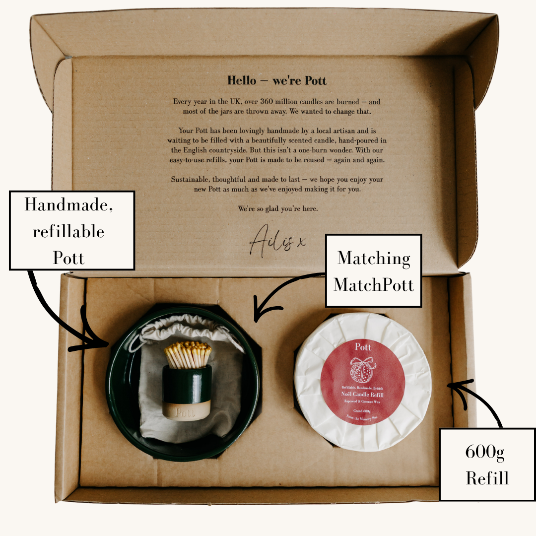 Holly with Noël Refillable Candle Starter Pack (Grand Size)