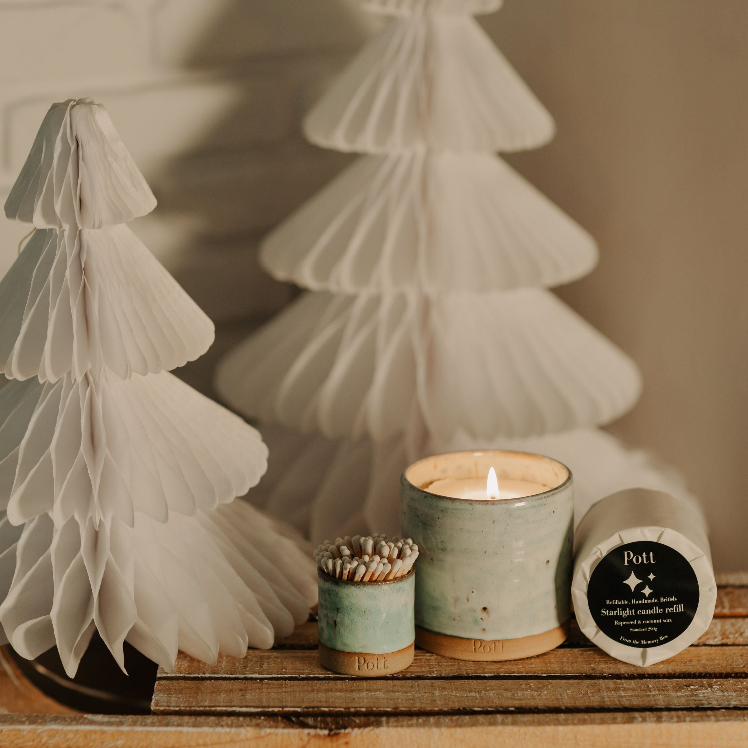 Icicle with Starlight Refillable Candle Starter Pack (Standard Size)