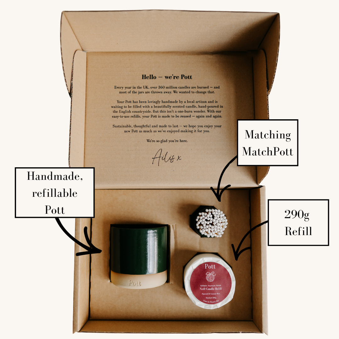 Holly with Noël Refillable Candle Starter Pack (Standard Size)